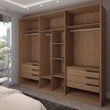 Guarda-Roupa Casal Galeão 6 Portas 6 Gavetas Amêndola Touch/Grafito - Panorama Móveis