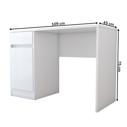 Mesa Escrivaninha Loft 1 Porta 1 Gaveta Branco - Panorama Móveis