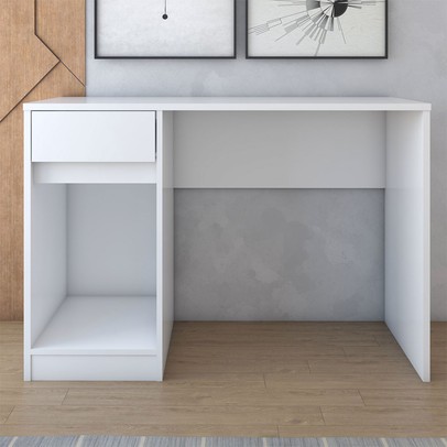 Mesa Escrivaninha Loft 1 Porta 1 Gaveta Branco - Panorama Móveis