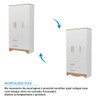 Guarda-Roupa de Bebê Popy Retrô 3 Portas 2 Gavetas 100% Mdf Branco Brilho/Amêndoa - Móveis Peroba