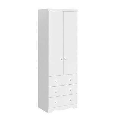 Guarda-Roupa de Bebê Smim New 2 Portas 3 Gavetas 100% Mdf Branco Brilho - Móveis Peroba