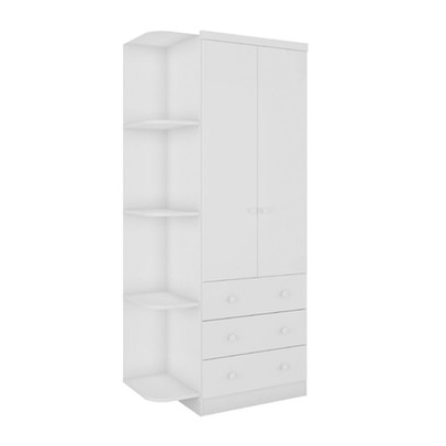 Guarda-Roupa de Bebê Smim New 2 Portas 3 Gavetas 5 Prateleiras 100% Mdf Branco - Móveis Peroba