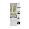 Guarda-Roupa de Bebê Smim New 2 Portas 3 Gavetas 5 Prateleiras 100% Mdf Branco - Móveis Peroba