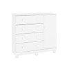 Cômoda Infantil Júnior New 1 Porta 4 Gavetas 100% Mdf Branco Brilho - Móveis Peroba