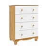 Cômoda Infantil Júnior New 4 Gavetas 100% Mdf Branco Brilho/Amêndoa - Móveis Peroba