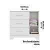 Cômoda Infantil Popy 1 Porta 3 Gavetas 100% Mdf Branco Brilho - Móveis Peroba