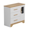Cômoda Infantil Popy 1 Porta 3 Gavetas 100% Mdf Branco Brilho/Amêndoa - Móveis Peroba