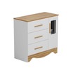 Cômoda Infantil Popy 1 Porta 3 Gavetas 100% Mdf Branco Brilho/Amêndoa - Móveis Peroba