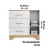Cômoda Infantil Popy 1 Porta 3 Gavetas 100% Mdf Branco Brilho/Amêndoa - Móveis Peroba