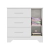 Cômoda Infantil Popy Retrô 1 Porta 3 Gavetas 100% Mdf Branco Brilho - Móveis Peroba