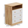 Cômoda Infantil Smim New 3 Gavetas 100% Mdf Branco Brilho/Amêndoa - Móveis Peroba