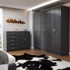 Guarda-Roupa Luna 6 Portas 2 Gavetas com Cômoda 2 Portas 5 Gavetas Preto - Panorama Móveis