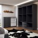 Guarda-Roupa Luna 6 Portas 2 Gavetas com Cômoda 2 Portas 5 Gavetas Preto - Panorama Móveis