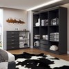 Guarda-Roupa Luna 6 Portas 2 Gavetas com Cômoda 2 Portas 5 Gavetas Preto - Panorama Móveis