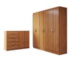 Guarda-Roupa Luna 6 Portas 2 Gavetas com Cômoda 2 Portas 5 Gavetas Cinamomo - Panorama Móveis