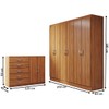 Guarda-Roupa Luna 6 Portas 2 Gavetas com Cômoda 2 Portas 5 Gavetas Cinamomo - Panorama Móveis