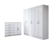 Guarda-Roupa Luna 6 Portas 2 Gavetas com Cômoda 2 Portas 5 Gavetas Branco - Panorama Móveis