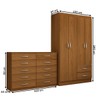 Guarda-Roupa Mila 4 Portas 2 Gavetas com Cômoda 10 Gavetas Cinamomo - Panorama Móveis