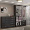 Guarda-Roupa Mila 4 Portas 2 Gavetas com Cômoda 10 Gavetas Preto - Panorama Móveis