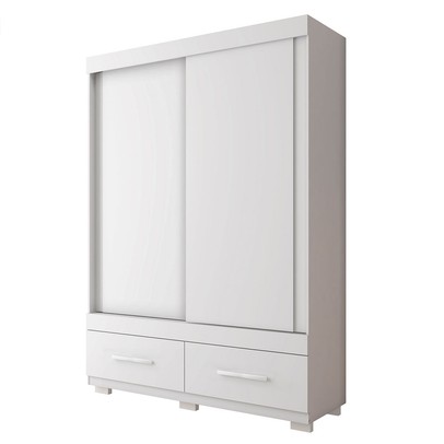 Guarda-Roupa Solteiro Sereno 2 Portas 2 Gavetas Branco - Caemmun