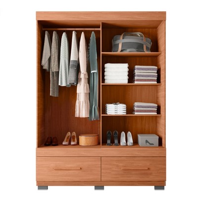 Guarda-Roupa Solteiro Sereno 2 Portas 2 Gavetas Freijo/Off White - Caemmun