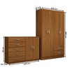 Guarda-Roupa Bella 4 Portas 2 Gavetas com Cômoda 2 Portas 5 Gavetas Cinamomo - Panorama Móveis