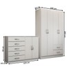 Guarda-Roupa Bella 4 Portas 2 Gavetas com Cômoda 2 Portas 5 Gavetas Branco - Panorama Móveis
