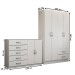 Guarda-Roupa Bella 4 Portas 2 Gavetas com Cômoda 2 Portas 5 Gavetas Branco - Panorama Móveis