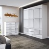 Guarda-Roupa Casal Aurora 6 Portas 2 Gavetas com Cômoda 1 Portas 5 Gavetas Branco - Panorama Móveis