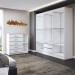 Guarda-Roupa Casal Aurora 6 Portas 2 Gavetas com Cômoda 1 Portas 5 Gavetas Branco - Panorama Móveis