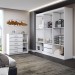Guarda-Roupa Casal Aurora 6 Portas 2 Gavetas com Cômoda 1 Portas 5 Gavetas Branco - Panorama Móveis