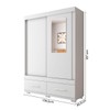 Guarda-Roupa Solteiro Sereno 2 Portas 2 Gavetas com Espelho Branco - Caemmun