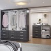 Guarda-Roupa Casal Iris 6 Portas 9 Gavetas e Espelho com Cômoda 2 Portas 5 Gavetas Preto - Panorama Móveis