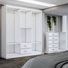 Guarda-Roupa Casal Helena 6 Portas 2 Gavetas com Cômoda 2 Portas 5 Gavetas Branco - Panorama Móveis