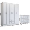 Guarda-Roupa Casal Maya 6 Portas 2 Gavetas com Cômoda 10 Gavetas Branco - Panorama Móveis