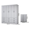 Guarda-Roupa Casal Stella 6 Portas 9 Gavetas com Cômoda 5 Gavetas Branco - Panorama Móveis