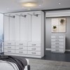 Guarda-Roupa Casal Stella 6 Portas 9 Gavetas com Cômoda 5 Gavetas Branco - Panorama Móveis