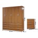 Guarda-Roupa Casal Stella 6 Portas 9 Gavetas com Cômoda 5 Gavetas Cinamomo - Panorama Móveis