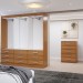 Guarda-Roupa Casal Stella 6 Portas 9 Gavetas com Cômoda 5 Gavetas Cinamomo - Panorama Móveis
