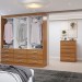 Guarda-Roupa Casal Stella 6 Portas 9 Gavetas com Cômoda 5 Gavetas Cinamomo - Panorama Móveis