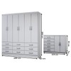 Guarda-Roupa Casal Chloe 6 Portas 9 Gavetas com Cômoda 2 Portas 5 Gavetas Branco - Panorama Móveis