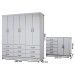 Guarda-Roupa Casal Chloe 6 Portas 9 Gavetas com Cômoda 2 Portas 5 Gavetas Branco - Panorama Móveis