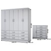 Guarda-Roupa Casal Grace 6 Portas 9 Gavetas com Cômoda 1 Porta 5 Gavetas Branco - Panorama Móveis