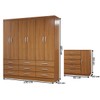 Guarda-Roupa Casal Grace 6 Portas 9 Gavetas com Cômoda 1 Porta 5 Gavetas Cinamomo - Panorama Móveis
