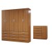 Guarda-Roupa Casal Grace 6 Portas 9 Gavetas com Cômoda 1 Porta 5 Gavetas Cinamomo - Panorama Móveis