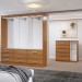 Guarda-Roupa Casal Grace 6 Portas 9 Gavetas com Cômoda 1 Porta 5 Gavetas Cinamomo - Panorama Móveis