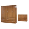 Guarda-Roupa Casal Ruby 6 Portas 9 Gavetas com Cômoda 10 Gavetas Cinamomo - Panorama Móveis