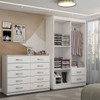Guarda-Roupa Solteiro Hazel 4 Portas 2 Gavetas e Espelho com Cômoda 10 Gavetas Branco - Panorama Móveis