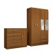Guarda-Roupa Solteiro Noah 4 Portas 2 Gavetas com Cômoda 1 Porta 5 Gavetas Cinamomo - Panorama Móveis