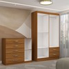 Guarda-Roupa Solteiro Noah 4 Portas 2 Gavetas com Cômoda 1 Porta 5 Gavetas Cinamomo - Panorama Móveis
